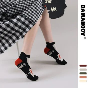 Na jar a v Lete Nové Produkty Trend Tenké Iny Štýl Nízke Pomôcť Anti-wear YEE Ilustrácia Čisté Bavlnené PONOŽKY Pár Ponožky Žena