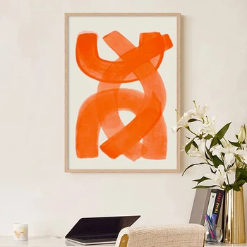 AbstractMedieval Akvarel Zdvih Plagáty Orange Plátno, Tlač Obrazov Na Stenu Umenie Fotografie Moderná Obývacia Izba Domáce Dekorácie