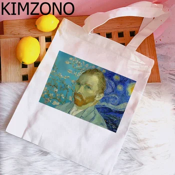 Van Gogh nákupní taška bolso shopper tote eco bolsas de tela bavlnená taška boodschappentas handričkou opakovane cabas